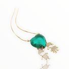 Colar Coração Verde Menina e Menino banhado ouro 18k