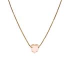 Colar Coração Zircônia Rosa Banhado a Ouro