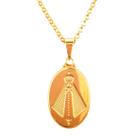 Colar Cordão Corrente Correntinha Gargantilha Feminina e Pingente Nossa Senhora Aparecida Banhado a Ouro 18k Colar Cordão Corrente Correntinha Gargantilha Feminina e Pingente Nossa Senhora Aparecida Banhado a Ouro 18k