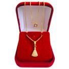 Colar Cordão Corrente Correntinha Gargantilha Feminina e Pingente Nossa Senhora Aparecida Pequena Banhado a Ouro 18k