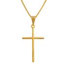 Colar Cordão Corrente Correntinha Gargantilha Feminina Pingente Cruz Crucifixo Banhado a Ouro 18k