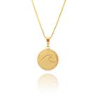 Colar Cordão Corrente Correntinha Gargantilha Feminina Pingente Onda Mar Sol Praia Banhado a Ouro 18k