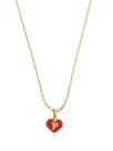 Colar Cordão Corrente Feminina Pingente Coração do Amor Letra Inicial P Banhado a Ouro 18k.