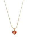 Colar Cordão Corrente Feminina Pingente Coração do Amor Letra Inicial R Banhado a Ouro 18k.