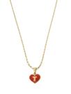 Colar Cordão Corrente Feminina Pingente Coração do Amor Letra Inicial T Banhado a Ouro 18k.