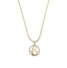 Colar Cordão Corrente Feminina Pingente Mandala Top Luxo letra inicial C brilhante Banhado em Ouro 18k.