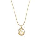 Colar Cordão Corrente Feminina Pingente Mandala Top Luxo letra inicial E brilhante Banhado em Ouro 18k.