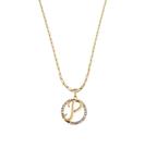 Colar Cordão Corrente Feminina Pingente Mandala Top Luxo letra inicial P brilhante Banhado em Ouro 18k.