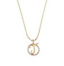 Colar Cordão Corrente Feminina Pingente Mandala Top Luxo letra inicial T brilhante Banhado em Ouro 18k.
