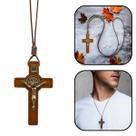 Colar Cordão Crucifixo Medalha de São Bento