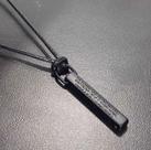 Colar Cordão Fio Couro Encerado Feminino/Masculino Longo Regulável Preto Pingente Inox Fé Jesus Pai Nosso Cruz Pai Nosso