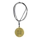 Colar Cordão Medalha de São Bento Dourado