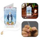 Colar Cordão Novena Da Medalha Milagrosa com Folheto Dourado