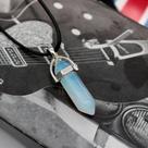 colar cordão preto pedra Da Lua branca Opalina Obelisco misto estilo tie dye colorido