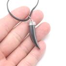 colar cordão preto pedra hematita Pimenta amuleto estilo presa alto qualidade antialérgico maxicolar