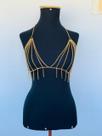 Colar corporal sutiã de correntes bodychain Ouro e Prata