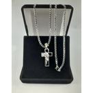 Colar Corrente 45cm Com Pingente Cruz Vazado Imagem Jesus Coroa de Espinhos Prata Exclusivo Premium Colar Corrente 45cm Com Pingente Cruz Vazado Imagem Jesus Coroa de Espinhos Prata Exclusivo Premium