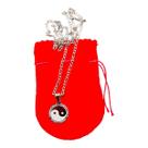 COLAR CORRENTE AÇO INOX FÍGARO 60 cm PINGENTE Yin Yang 2 CM