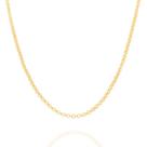 Colar corrente banhado ouro 3x 24k 18k e 22k feminino elo portugues rommanel 40cm 42cm 530676 530677