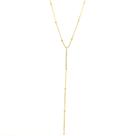 Colar Corrente Bolinha com Barra Strass Folheado a Ouro 18k