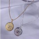 Colar corrente choker com mandala oração Pai Nosso Folheado a ouro