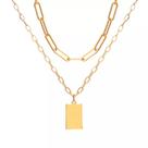 Colar Corrente Conjunto 2 Peças Dourado Pingente Colar Corrente Conjunto 2 Peças Dourado Pingente
