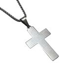 Colar Corrente Crucifixo Cruz Oração Pai Nosso Inox