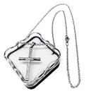 Colar Corrente Crucifixo Mini Simples Inox Chapa