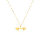 Colar Corrente E Pingente Halter Academia Folheado A Ouro18k