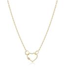 Colar corrente elo com coração banhado a ouro 18k