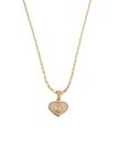 Colar Corrente Feminina Pingente Amor Coração Branco Letra Inicial O Personalizada Banhado a Ouro 18k.
