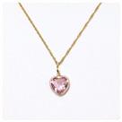 Colar Corrente Feminina Singapura 45cm E Pingente Coração Rosa Ouro 18k 750