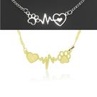 colar corrente feminino pato pata pet gato coração os batimentos cardíacos cachorro folheado prata