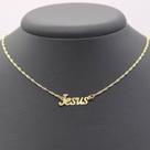COLAR CORRENTE FEMININO Prata FOLHEADO A OURO ESCRITO JESUS BOA QUALIDADE ESTILO CHOKER GARGANTILHA
