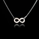 colar corrente feminino Símbolo infinito em aço inox prateado estilo choker gargantilha delicado