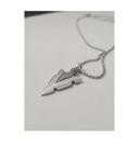 Colar corrente fina bolinhas flecha pingente prateado Colar corrente fina bolinhas flecha pingente prateado