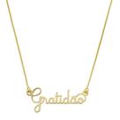 Colar corrente Gratidão Banhado a Ouro 18k