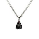 Colar Corrente Imagem Preto Velho 3 cm Metal Niquelado