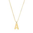 Colar Corrente Letra Lisa Inicial Banhado Ouro 18k