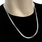 Colar Corrente Masculina Laminada 3mm Aço Inoxidavel Prata