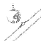 colar Corrente masculino caveira mexicana da lua Aço inox E Metal prata prateado punk funk estilo