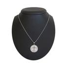 colar corrente pai nosso cruz crucifixo em nome pai filho espirito santo em aço prata