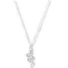 Colar Corrente Pingente Cobra Cravejada Zirconia Prata Pura