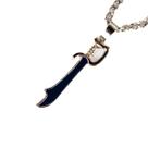 Colar Corrente Pingente Espada de Ogum 3,5 cm Niquelado