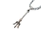 Colar Corrente Pingente Exu Tridente 3,2 cm Prateado