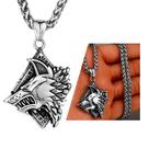 Colar Corrente Pingente Lobo Viking Runas Fenrir Aço Cirúrgico Dog Tag