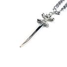 Colar Corrente Pingente Ogum Espada 6 cm Niquelado