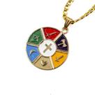 Colar Corrente Pingente Sete Linhas 3 cm Dourado