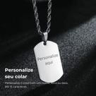 Colar Corrente Placa Lisa Personalizada Aço Inox Prateado