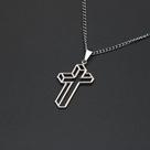 Colar Corrente Prata Prateado Cruz Crucifixo Vazado 3D feminino dourado gargantilha choker